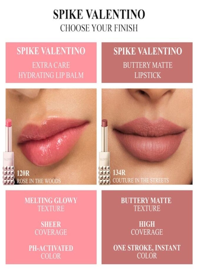 VALENTINO Spike Valentino Buttery Matte Lipstick 28.3g, 134R | Long-Wear Hydrating Matte Lip Color - Image 3