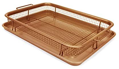 Japti Air Fry Crisper Basket for Bake or Fry Food Oven Crisper Tray Carbon Steel Pan Non Stick Grill Basket - Image 2