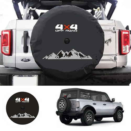 Tribones for Ford Bronco Spare Tire Cover with Camera Hole, for Jeep Wrangler Spare Wheel Cover with Camera Hole, Spare Tire Cover Protector 4X4 Off-Road (XL: 285/70R17, 255/70R18) - Image 3