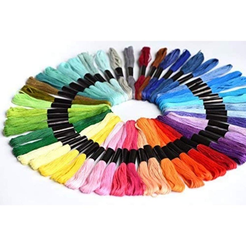 DIY Crafts Pack Of 50 Pcs Black Extra Embroidery Floss Rainbow Color Skeins Per Pack Cross Stitch Threads Friendship Bracelets Floss Crafts Floss Skei Pack Of 50 Pcs Black Extra - Image 5