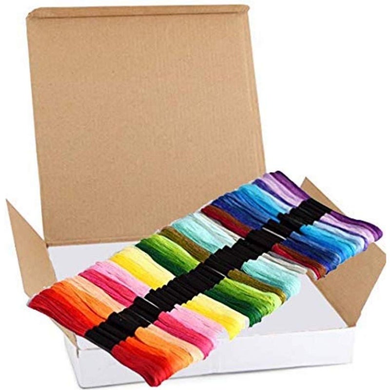 DIY Crafts Pack Of 50 Pcs Black Extra Embroidery Floss Rainbow Color Skeins Per Pack Cross Stitch Threads Friendship Bracelets Floss Crafts Floss Skei Pack Of 50 Pcs Black Extra - Image 3