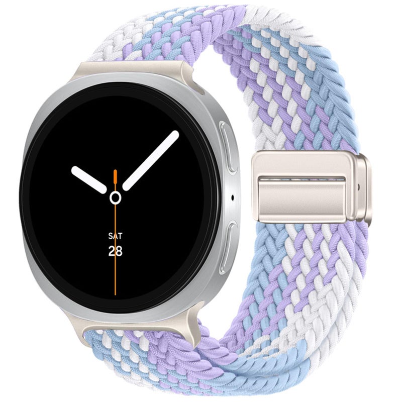 BandRain Stretchy Braided Bands Compatible with Samsung Galaxy Watch 8 Band 40mm 44mm/Galaxy Watch 8 Classic 46mm, Elastic Nylon Wristband Sport Strap for Galaxy Watch 8 2025 Women Men - Image 1