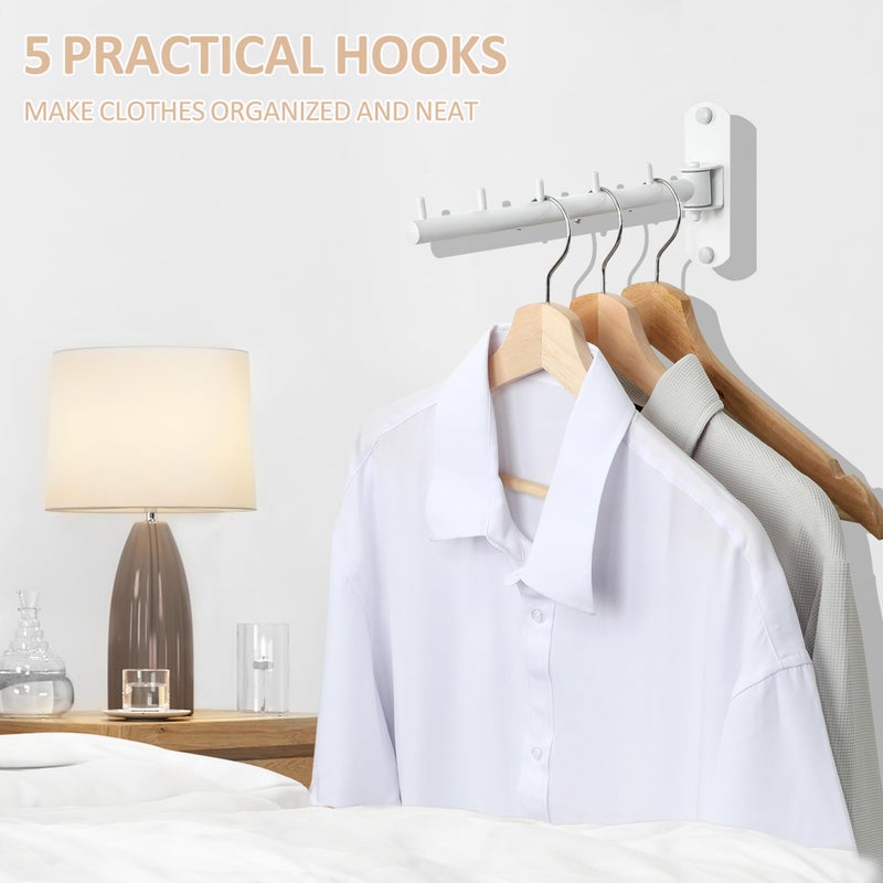 Mooche Swing Clothes Hanger Rack, Garment Racks Folding Clothes Bar Wall Mounted, 180Â°Rotation Laundry Drying Rack 304 Stainless Steel Space Saving for Laundry Room Bedroom Balcony, 9.45" Long - Image 4