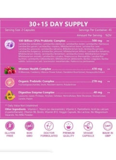 Probiotic Live Women’s Probiotic, 90 Caps 100 Billion CFU 31 Strains, with Organic Prebiotics Cranberry, Digestive Immune, Shelf Stable, Delayed Release, No Soy Gluten Dairy  - Image 4