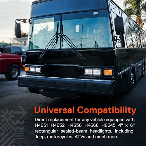 ONLINE LED STORE TRUE MODS 2pc Black 6x4 4x6 Inch LED Headlights Pair 45W H4 Square High Low Sealed Beam 2a1 1a1 H4652 H4666 H6545 H4651 H4656 Headlamp for Chevy Blazer K5 S10 C10 K10 Kodiak C4500 Car Golf Cart - Image 3