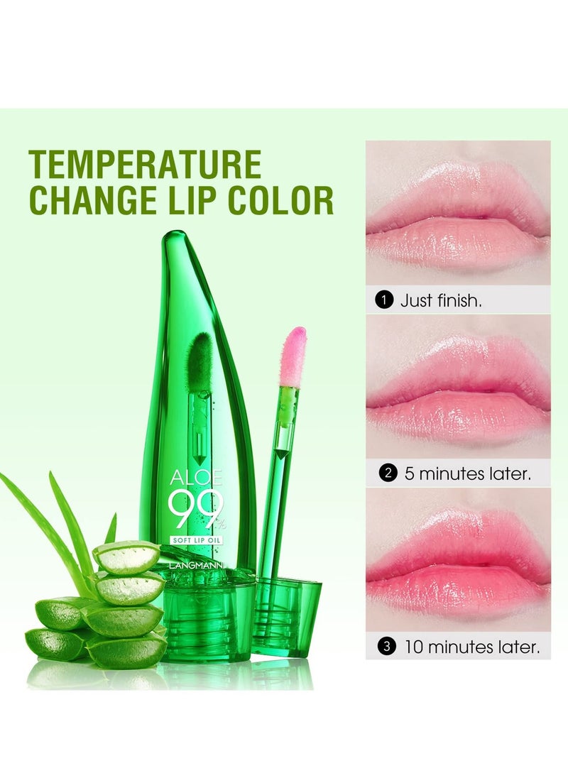 Excefore - Aloe Vera Lip Gloss, 3 pcs Long Lasting Nutritious Lip Balm Moisturizing Aloe Vera Lip Oil, Lip Gloss Moisturizer Clear Non-sticky for Lip Treatment and Dry Lips - Image 1