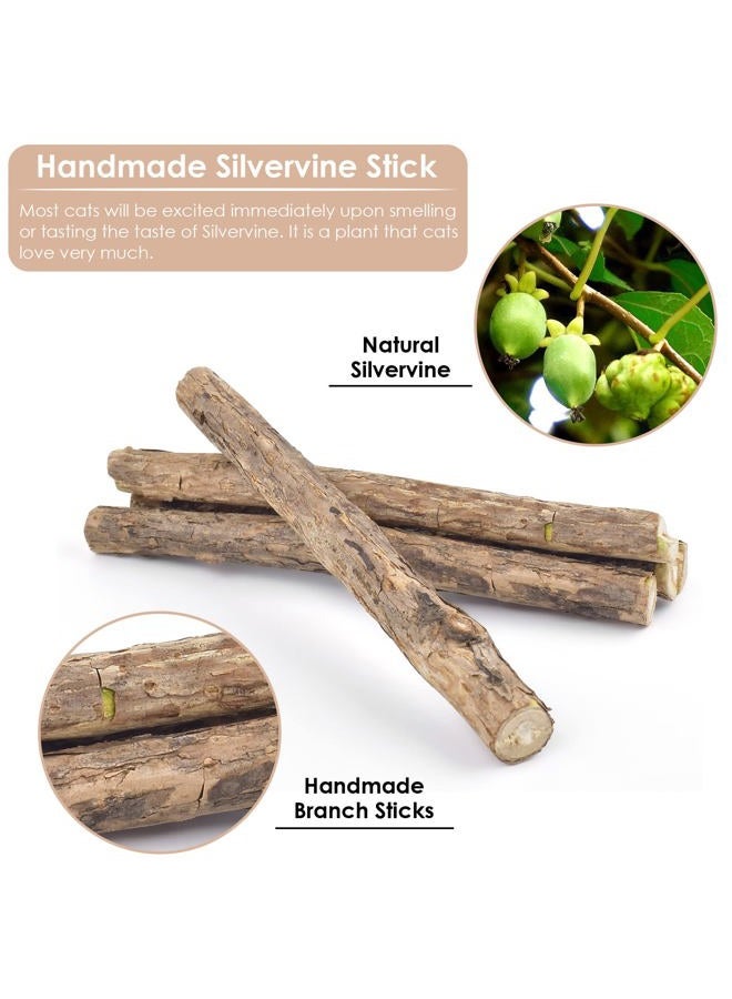 Bissap 10 Silvervine Chew Sticks for Cats, Catnip Chew Sticks, Indoor Cat Toys, Kitten Teeth, Refine, Feather Interactive Toys for M - Image 5