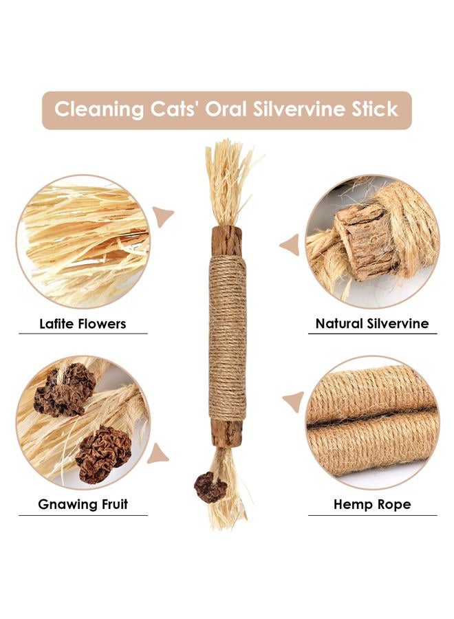 Bissap 10 Silvervine Chew Sticks for Cats, Catnip Chew Sticks, Indoor Cat Toys, Kitten Teeth, Refine, Feather Interactive Toys for M - Image 3