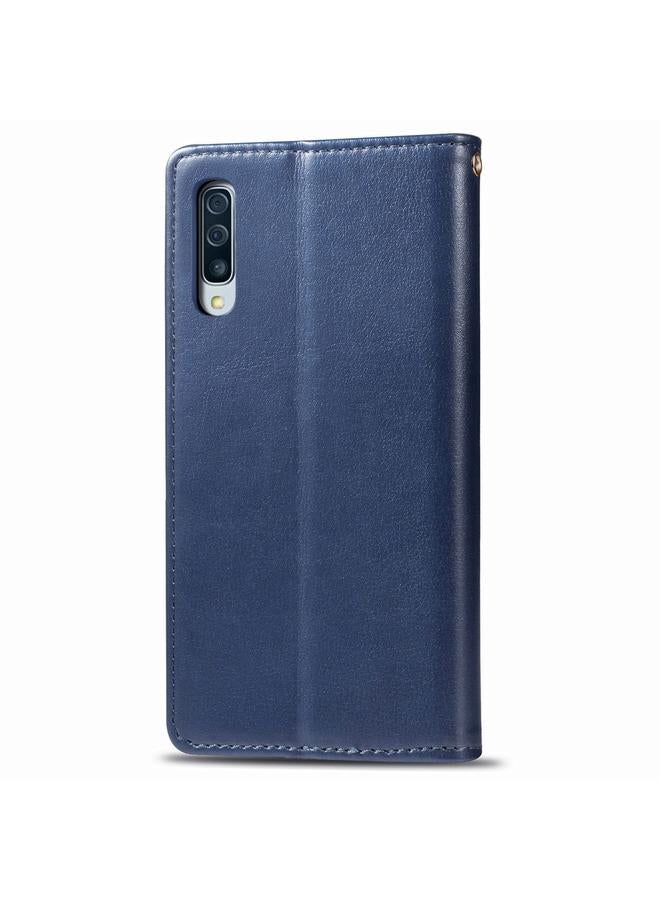 اس-توب جراب لهاتف Galaxy A30S جراب هاتف من الجلد بلون سادة مع مشبك وحزام وإطار للصور وفتحة للبطاقات ومحفظة ووظيفة الحامل - Image 4