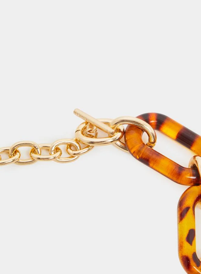 Styli  Chain Necklace with Tortoiseshell Resin Links for Women | Best Price UAE