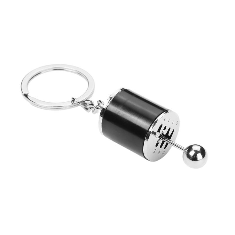 Black Automotive Rear View Mirror Keychain Decor Pendant For Car Keys - Image 2