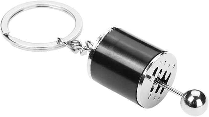 Black Automotive Rear View Mirror Keychain Decor Pendant For Car Keys - Image 1