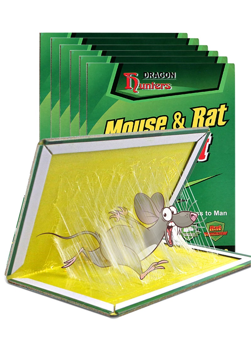 Arabest - 6Pcs Mouse Rat Strong Adhesive Sticky Glue Traps Powerful Non-Toxic Easy To Set Disposable Mice Catcher Pad - Image 1