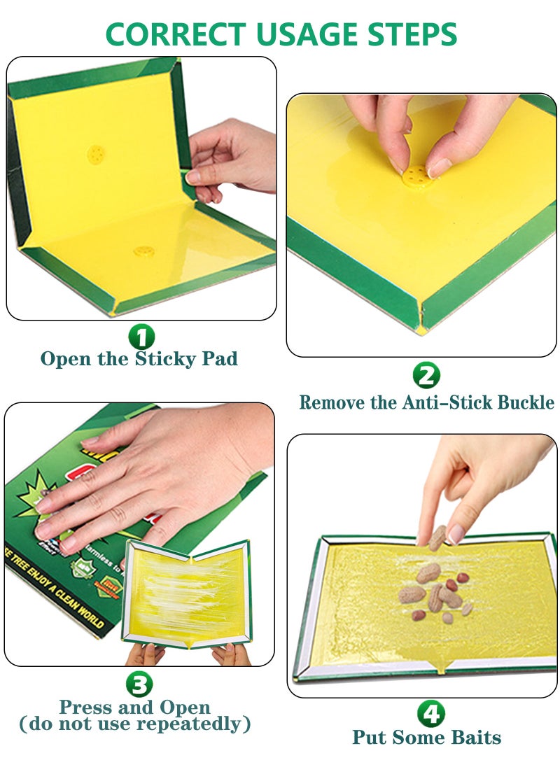 Arabest - 6Pcs Mouse Rat Strong Adhesive Sticky Glue Traps Powerful Non-Toxic Easy To Set Disposable Mice Catcher Pad - Image 1