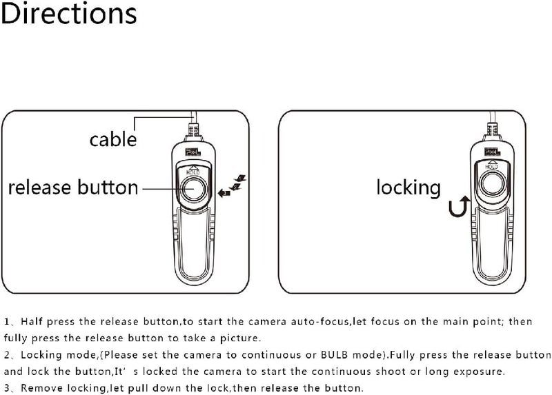 Pixel Shutter Release Cord, RC-201 Cable Shutter Release for Can EOS DSLR Cameras Replaces Canon RS-80N3 - Image 3