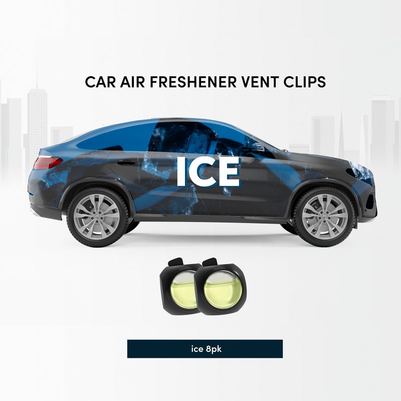 DRIVEJOY Car Air Freshener Vent Clips, 8 Pack, Provides Long-Lasting Scent, Up to 240 Days, Odor Eliminator (Ice Scent) - Image 2
