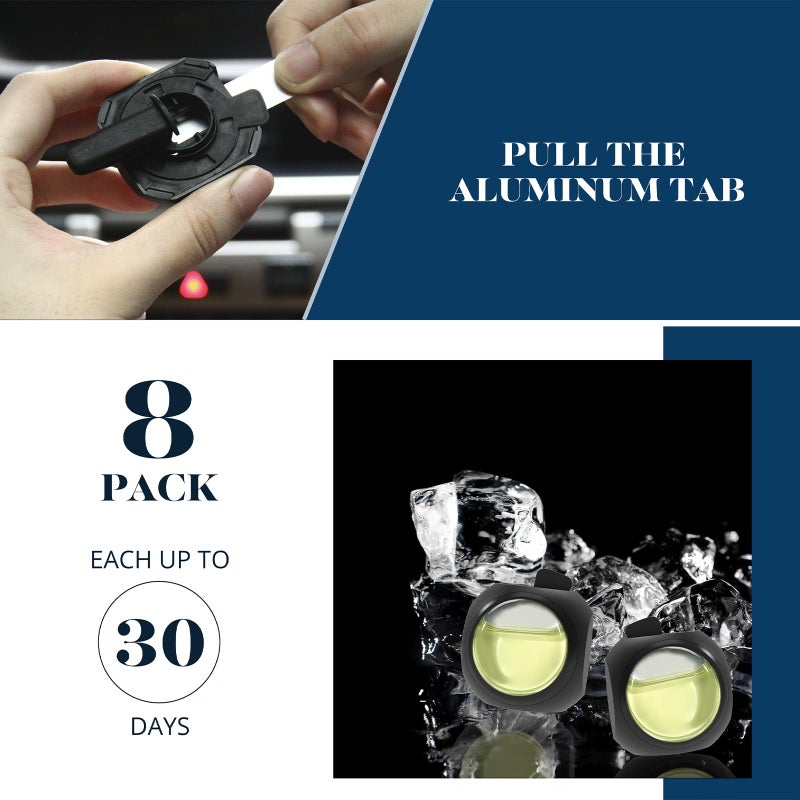DRIVEJOY Car Air Freshener Vent Clips, 8 Pack, Provides Long-Lasting Scent, Up to 240 Days, Odor Eliminator (Ice Scent) - Image 3