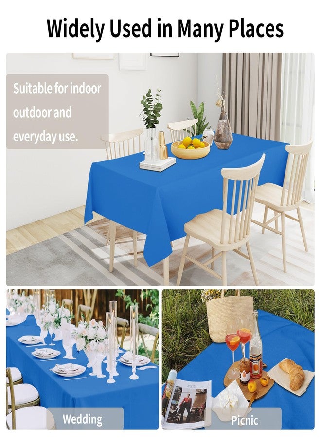 Easy-Going Faux Linen Waterproof Spill-Proof Tablecloth Stain Resistant Rectangle Table Cloth Wrinkle Free Decorative Fabric for Kitchen, Dining, Party, Weddings, Restaurants (52x70 in, Royal Blue) - Image 2