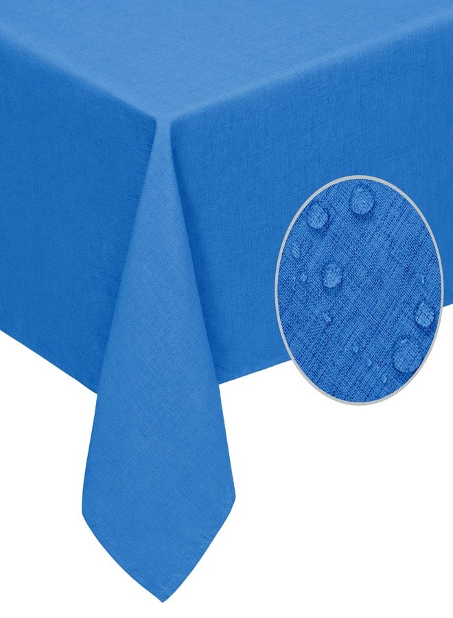 Easy-Going Faux Linen Waterproof Spill-Proof Tablecloth Stain Resistant Rectangle Table Cloth Wrinkle Free Decorative Fabric for Kitchen, Dining, Party, Weddings, Restaurants (52x70 in, Royal Blue) - Image 1