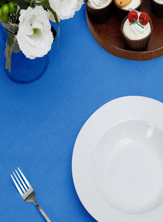 Easy-Going Faux Linen Waterproof Spill-Proof Tablecloth Stain Resistant Rectangle Table Cloth Wrinkle Free Decorative Fabric for Kitchen, Dining, Party, Weddings, Restaurants (52x70 in, Royal Blue) - Image 3
