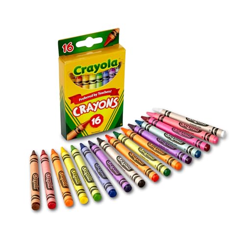 Crayola Crayons, School Supplies, Colors may vary, 16 Count, Crayon Size 3-5/8"L x 5/16" Diameter - Image 1