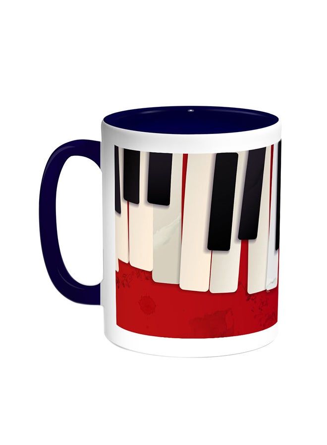 RKN Piano Printed Coffee Mug Blue/White 11ounce - Image 2