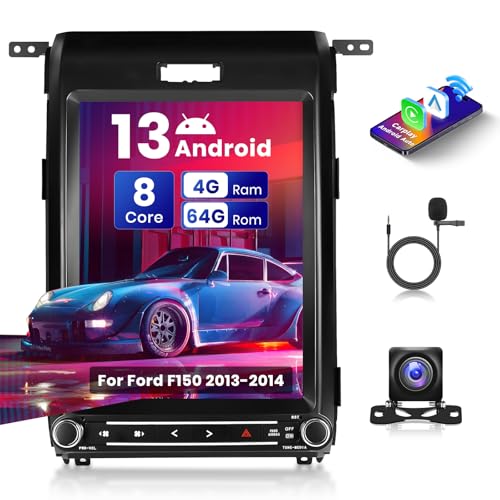 VECHTEL 8 Core Android 13 for Ford F150 Upgrade Car Radio 2013 2014 121 Inch Vertical Touch Screen Car Stereo with Wireless Carplay Android Auto 4G WiFi GPS Mirror Link AMFM DSP AHD Backup Camera - Image 1