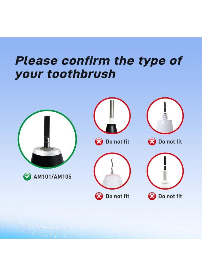 Mcuy - Replacement Brush Heads Compatible with 7am2m AM101/AM105 Sonic Electric Toothbrush - Medium Bristles Toothbrush Refills Compatible with 7am 2m, 10 Count, White - Image 1