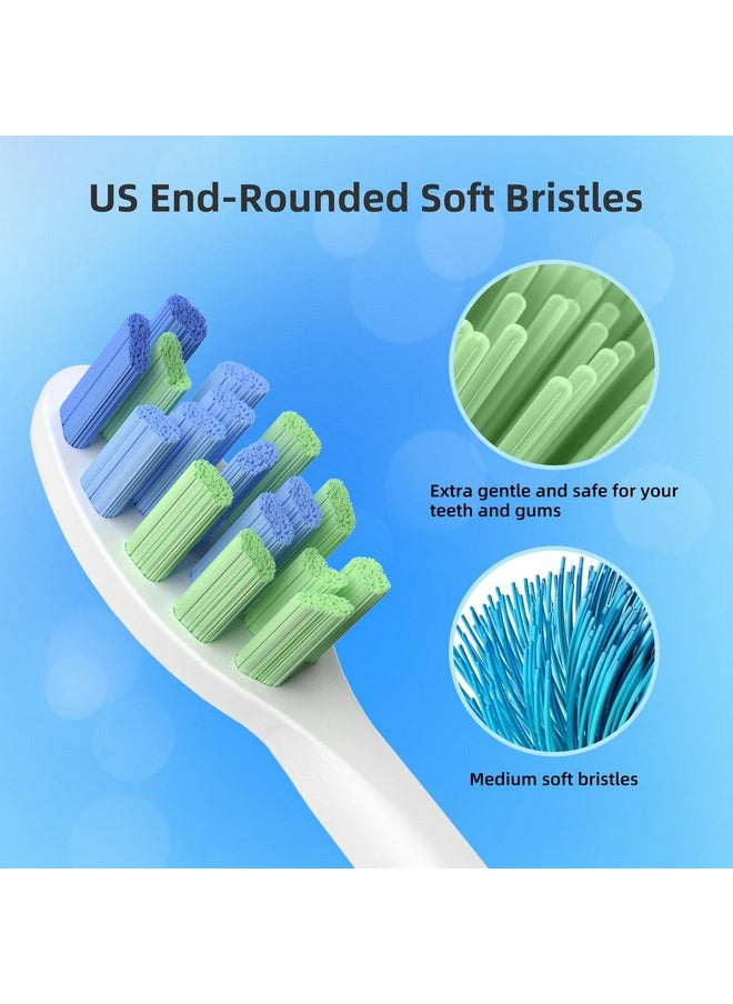 Mcuy - Replacement Brush Heads Compatible with 7am2m AM101/AM105 Sonic Electric Toothbrush - Medium Bristles Toothbrush Refills Compatible with 7am 2m, 10 Count, White - Image 1