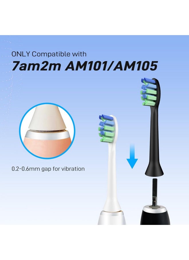 Mcuy - Replacement Brush Heads Compatible with 7am2m AM101/AM105 Sonic Electric Toothbrush - Medium Bristles Toothbrush Refills Compatible with 7am 2m, 10 Count, White - Image 1