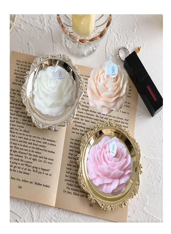 Jeucilay Peony Candles Gifts for Women, Soy Wax Aromatherapy Candle, Room Decor Cute Flower Shaped Scented Candles (White+Pink) - Image 3