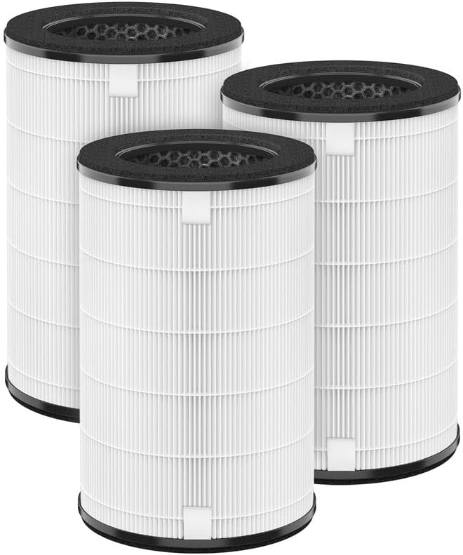 HSIAMEN فلتر بديل AP-T45 AP-T40FL متوافق مع فلتر جهاز تنقية الهواء HoMedics 1461901 بديل لـ AP-T45 TotalClean 5 في 1 Model AP-T40 AP-T40WT AP-T40WTAR AP-T45WT فلاتر HEPA حقيقية من النوع H13، عبوة ثلاثية - Image 1