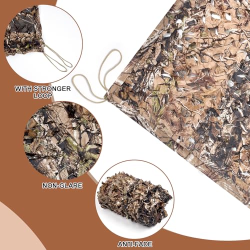 Camohute Camo Netting Camouflage Netting with Mesh Backing Military Camo Nets Sunshade Fence Tarp Net Lightweight Great for Duck Hunting Blind Shooting Photography - Image 3