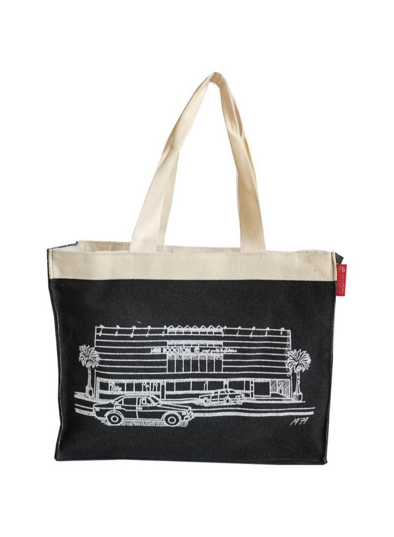 Bookstore Graphic Canvas Tote Bag, Black - Image 2