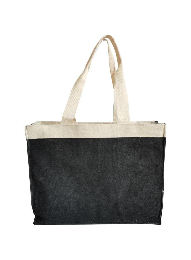 Bookstore Graphic Canvas Tote Bag, Black - Image 1
