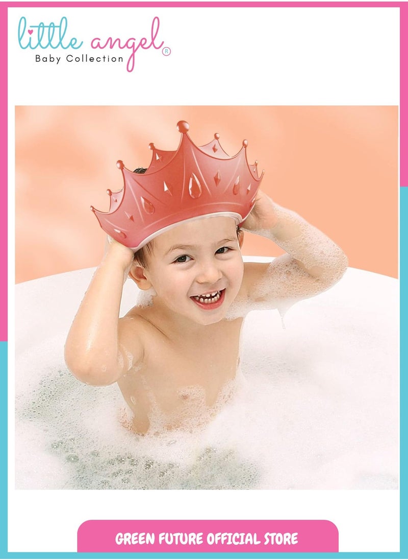 Little Angel Baby Adjustable Shower Cap for Hair Washing – Soft Silicone Bath Visor for Toddlers, Protects Eyes & Ears, Comfortable Fit - Blue  - Image 2