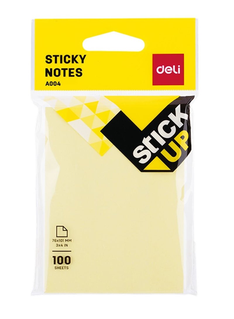 Deli 12-Pad Sticky Notes 3x4 Inch Size Yellow Colour - Image 2