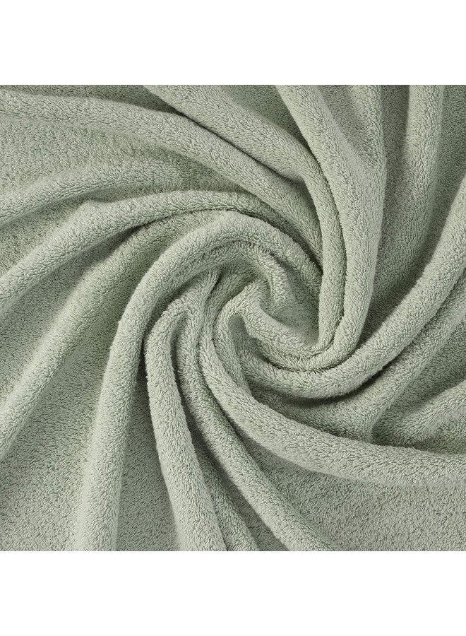 Qute Home Qute Home 4Piece Washcloths Towels Set 100 Turkish Cotton Premium Quality Towels for Bathroom Quick Dry Soft and Absorbent Turkish Towel Set Includes 4 Wash Cloths Green  - Image 4