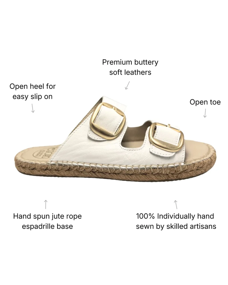 Shoeq White Urban Espadrille Slide for Women | Best Price UAE