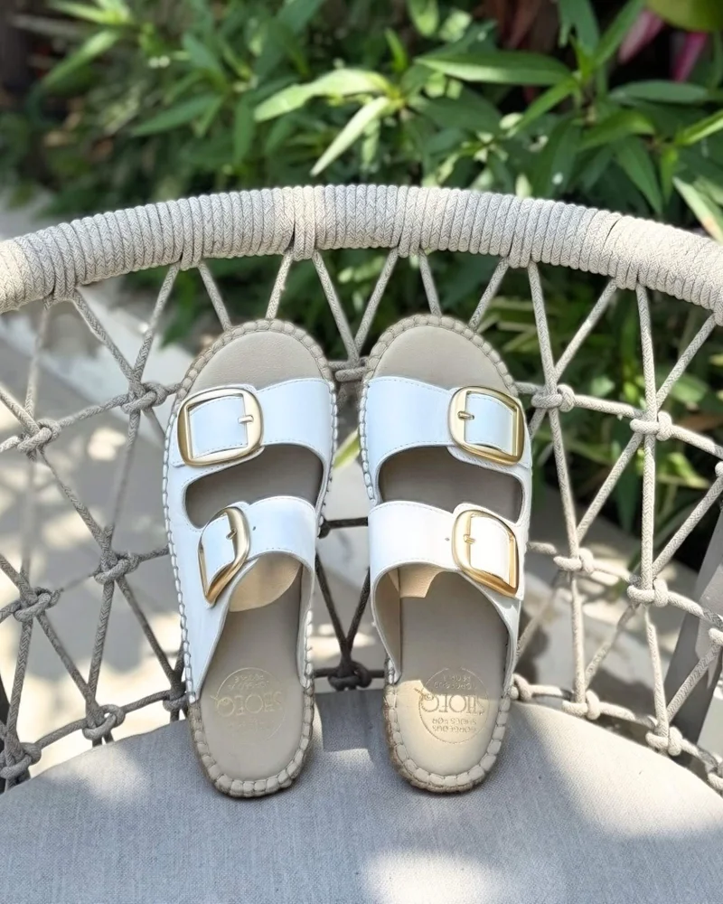 Shoeq White Urban Espadrille Slide for Women | Best Price UAE