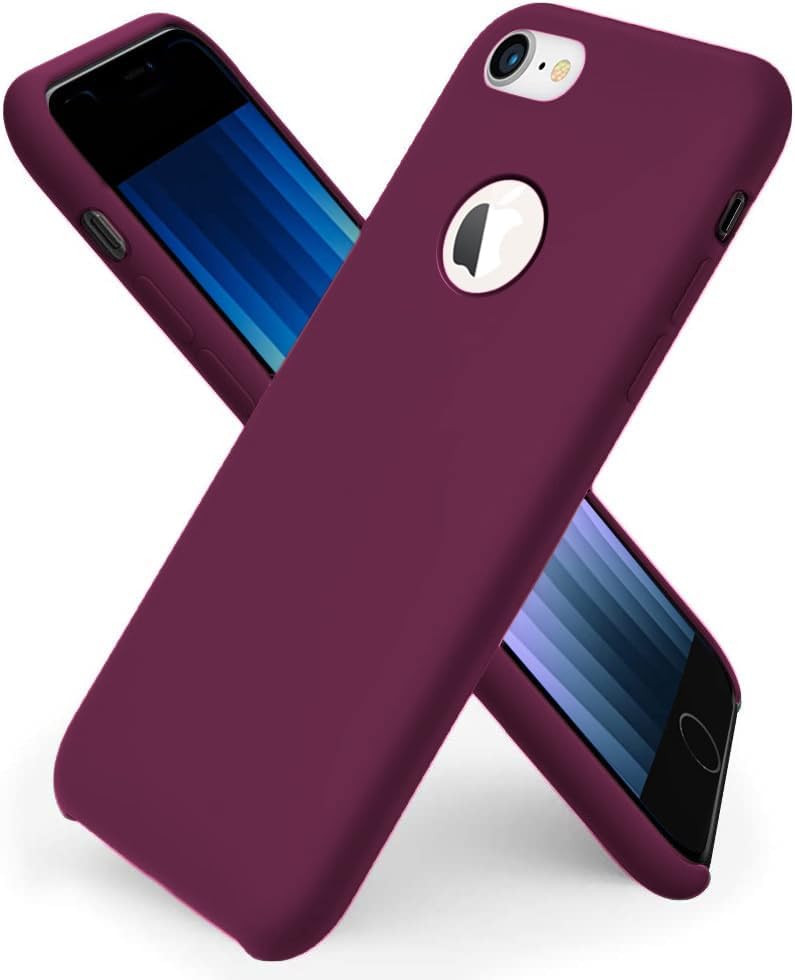 VONZEE Liquid Silicone Soft Back Cover for iPhone 7 Case, Shockproof Slim Camera & Full Body Protection Non Yellowing Cover with Microfiber Lining & Logo Cut (4.7 Inch) -Wine Red - Image 1