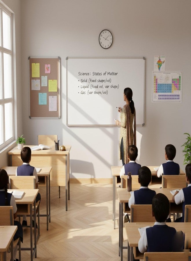RIPPLEWUDS White Board for Kids (60x60 cm | 2’x2’) | Eco-Friendly Wall-Mounted Writing & Drawing Board | Laminated Surface with Lightweight Aluminum Frame | Home & School Use - Image 3