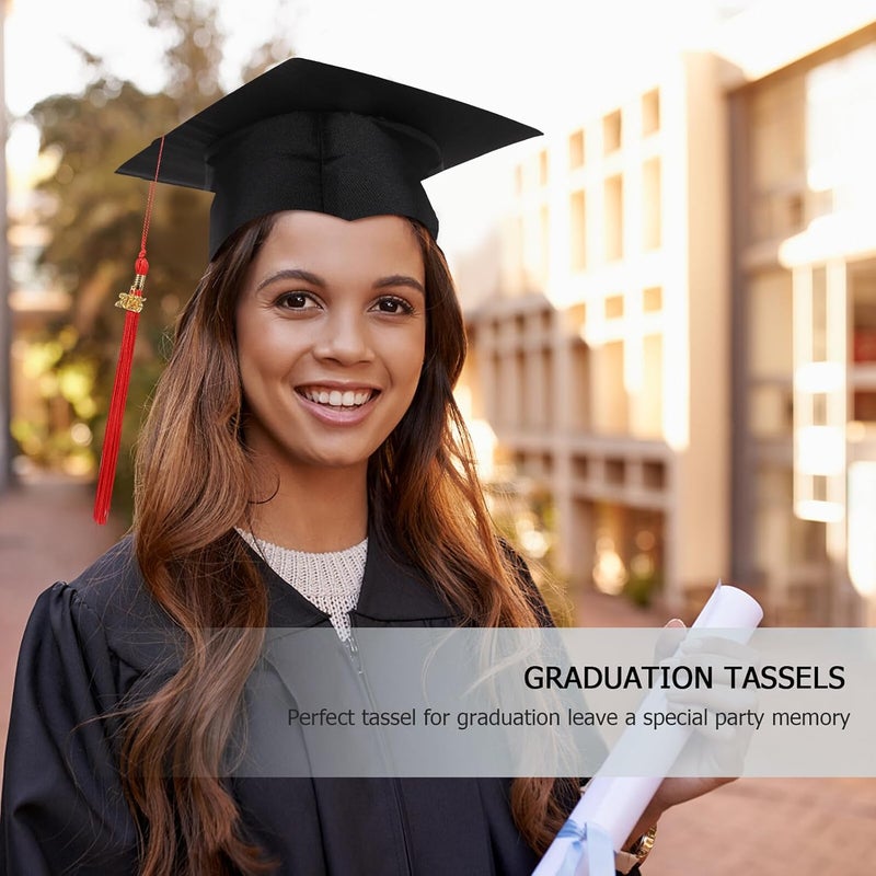 GALPADA 4pcs Graduation Cap Tassels 2025 Red Graduation Hat Accessories for Ceremony Decorations - Image 3