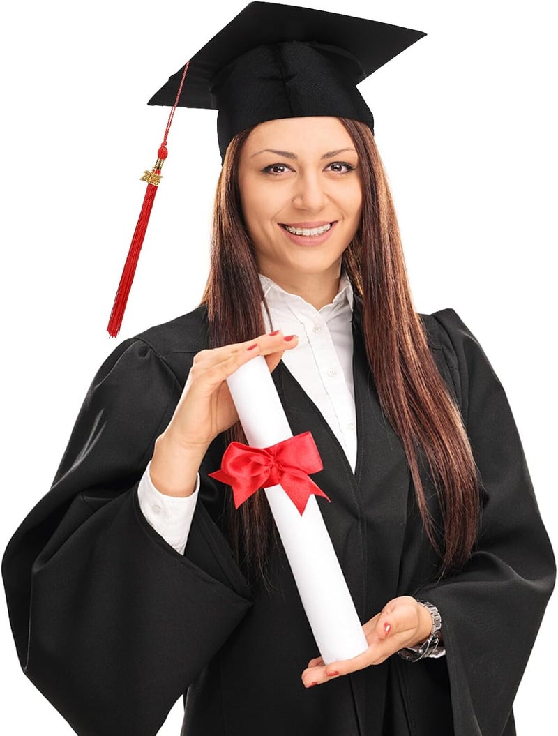 GALPADA 4pcs Graduation Cap Tassels 2025 Red Graduation Hat Accessories for Ceremony Decorations - Image 5
