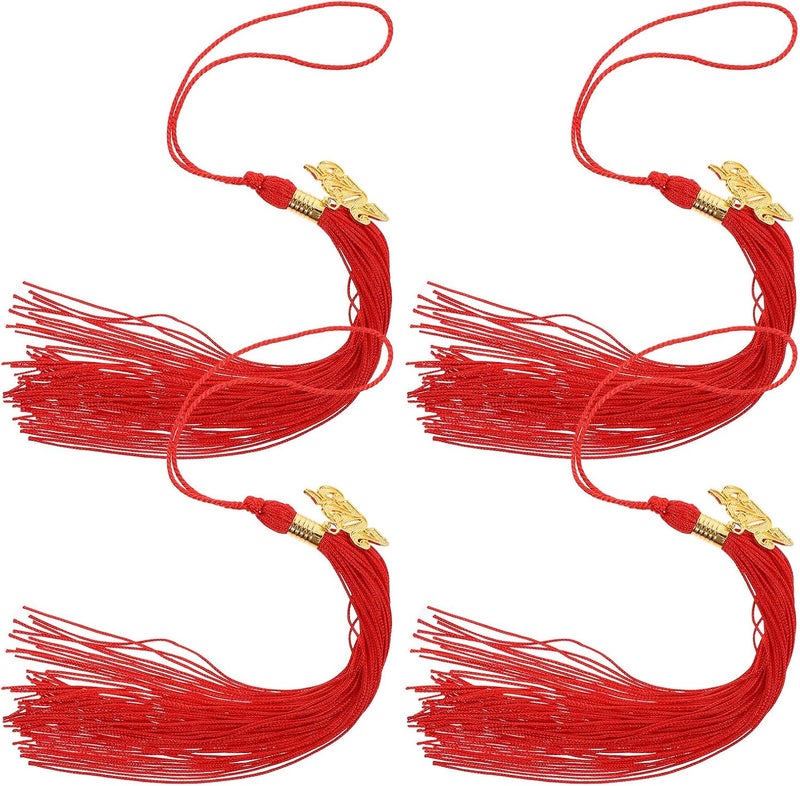 GALPADA 4pcs Graduation Cap Tassels 2025 Red Graduation Hat Accessories for Ceremony Decorations - Image 1