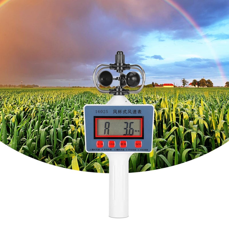 مقياس سرعة الرياح الرقمي بشاشة LCD مع كوب الرياح للتعليم الجغرافي - Image 5