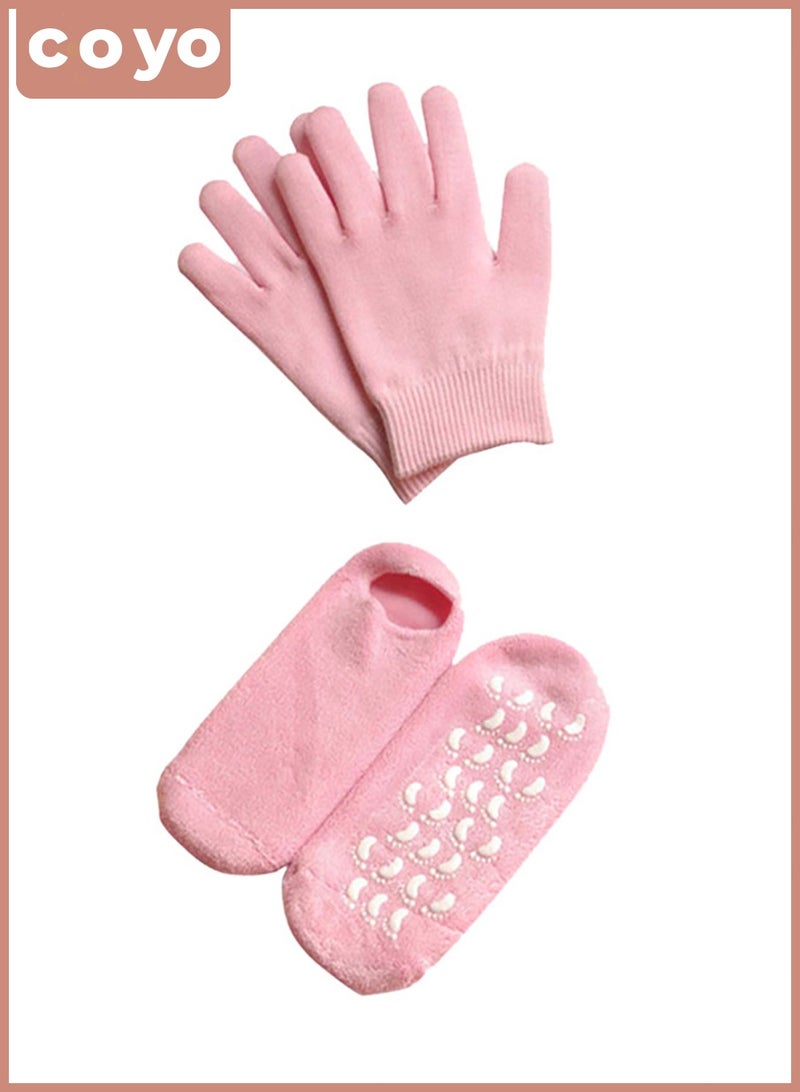 COYO Gloves and Socks, Gel Spa Moisturizing Therapy Socks ＆ Gloves, Soften Repairing Dry ed, Hands Feet Skin , Effective in Repair Dry and Chapped Hands and Feet Skin - Image 1