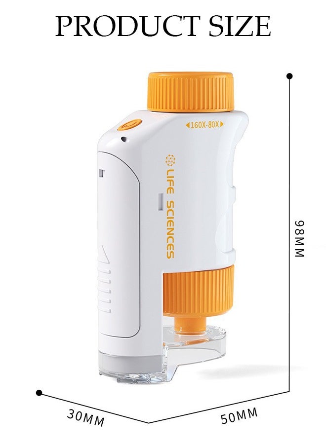 DUNISO - Microscope Power LED Lighted Pocket Microscope Portable Microscope Handheld Microscope with 48 Specimens for Kids STEM and Educational Toy Interactive Learning Ages 8+ - Image 1