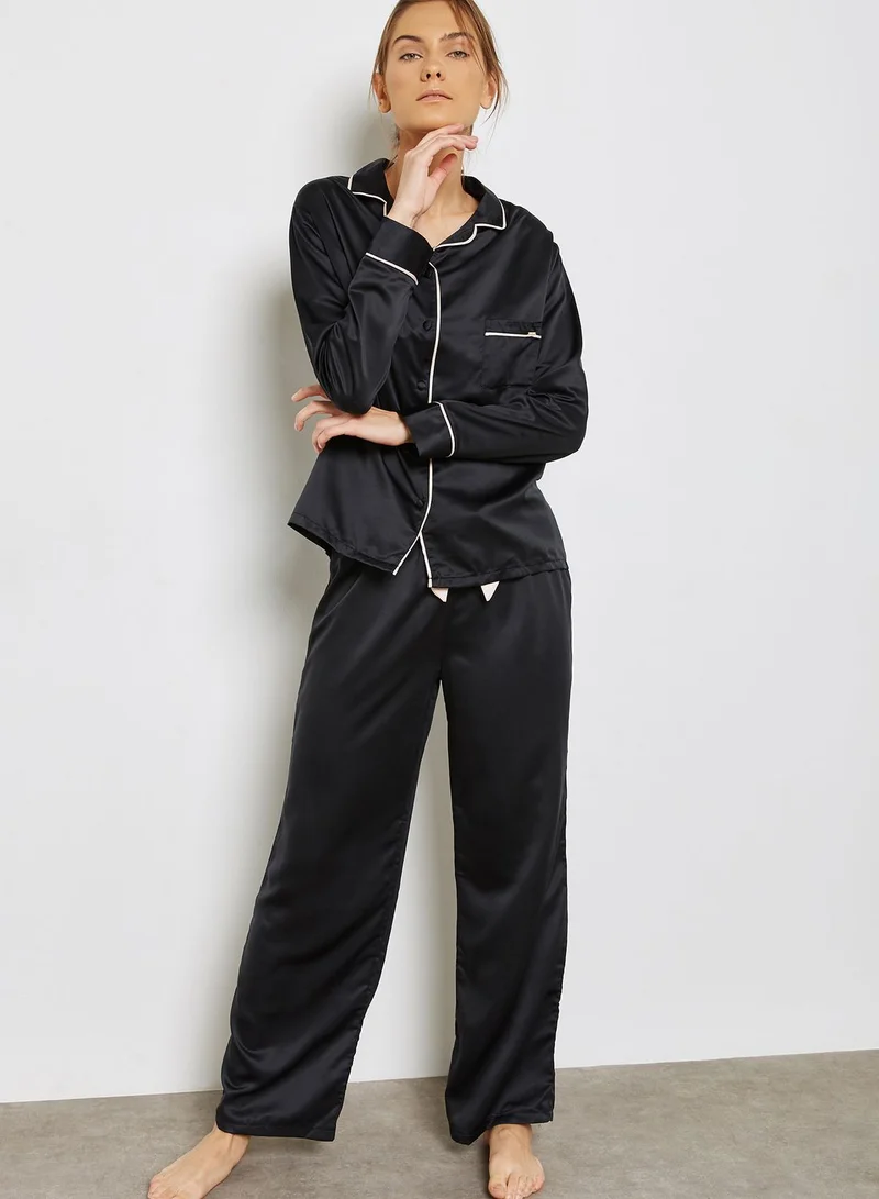 BLUEBELLA Claudia Contrast Tie Waist Pyjama Set