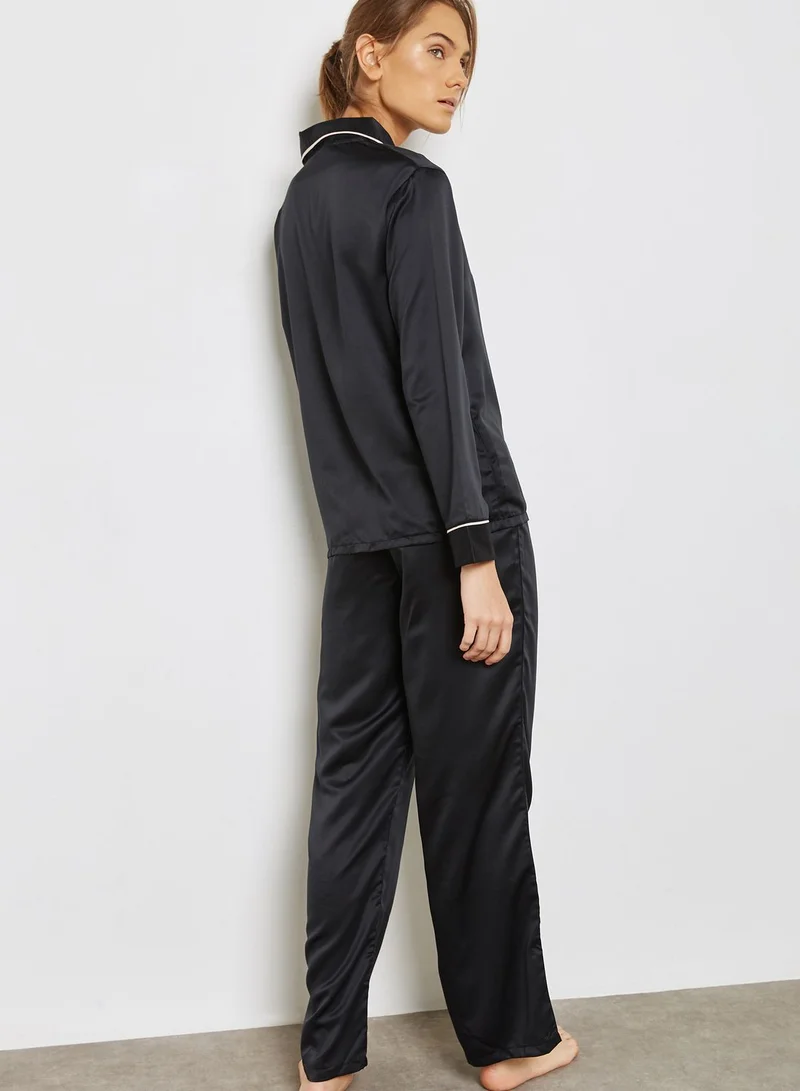 BLUEBELLA Claudia Contrast Tie Waist Pyjama Set